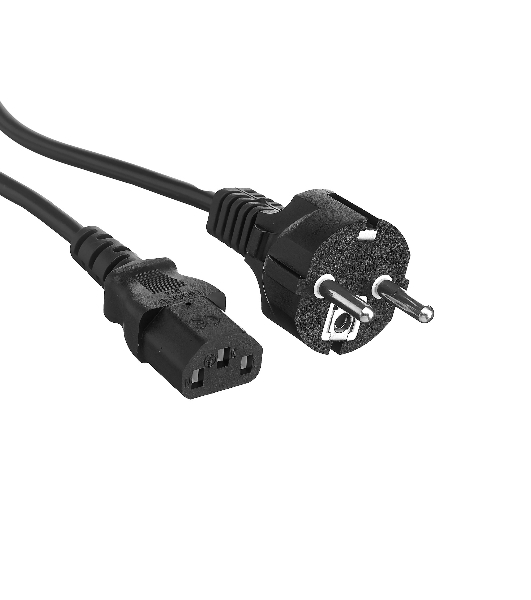 Кабель питания ExeGate Power PC-3P (Евровилка Schuko->С13) VDE-250V-3*1.0-CU, 10A, черный, 3м