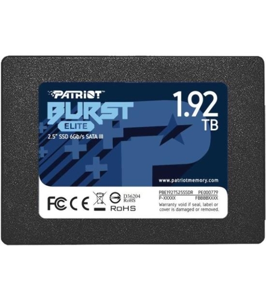 Накопитель SSD Patriot Burst Elite, 1.92Tb, SATA, 2.5', R/W 450/320