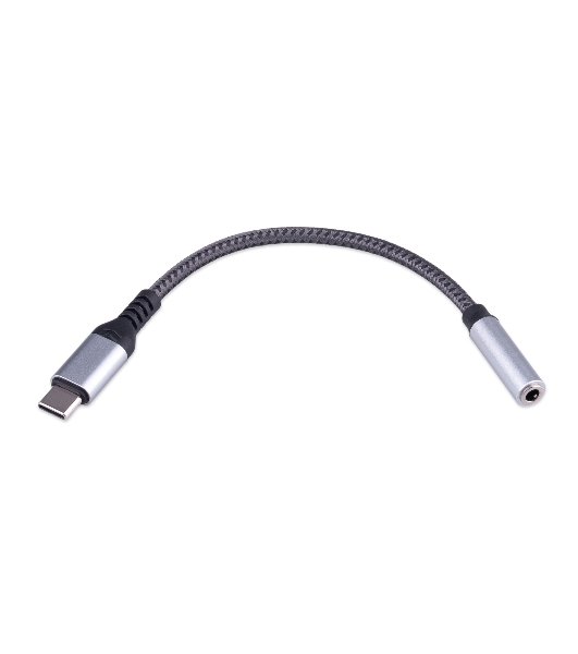 Кабель-переходник AUX Cablexpert CCA-UC3.5F-AL Type-C(M)/Jack3.5(F), алюминий+нейлон.оплётка, 0.15м, пакет