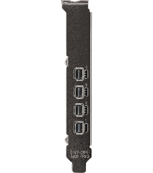 Видеокарта PNY GPU NVIDIA VCNT1000-8Gb-SB PCI-Express 3.0 x16, LP8 Gb GDDR6 128-bit, 4x Mini DP 1.4, 1x LP bracket.