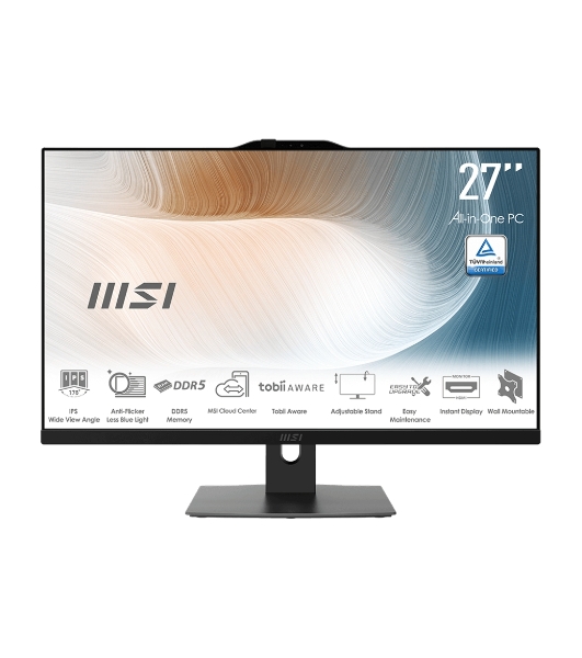 Моноблок MSI Modern AM272P 1M-687XRU 27' Full HD Core 7 150U (1.8) 32Gb SSD 1Tb Graphics noOS GbitEth WiFi BT 120W клавиатура мышь Cam черный 1920x1080 (9S6-AF8231-687/9S6-AF8231-1023)
