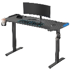 Стол игровой Cactus CS-EDL-GbK столешница МДФ черный, каркас черный, фото12