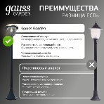 Светильник садово-парковый Gauss Aura на стену вверх 188x210x238мм, 170-240V/50Hz, 1xE27, Max.60W, IP: 54, 1/6, фото6