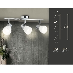 Светильник Ambrella light TR3965/3 CH/FR хром/белый матовый E27*3 max 40W 460*82*200, фото 1