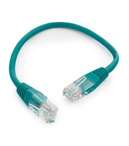Патч-корд UTP Cablexpert cat.5e 0.25м, литой, многожильный, зеленый