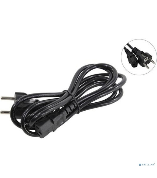 Кабель питания ExeGate Power PC-1,8P (Евровилка Schuko->С13) VDE-250V-3*0.75-CU, 10A, черный, 1.8м