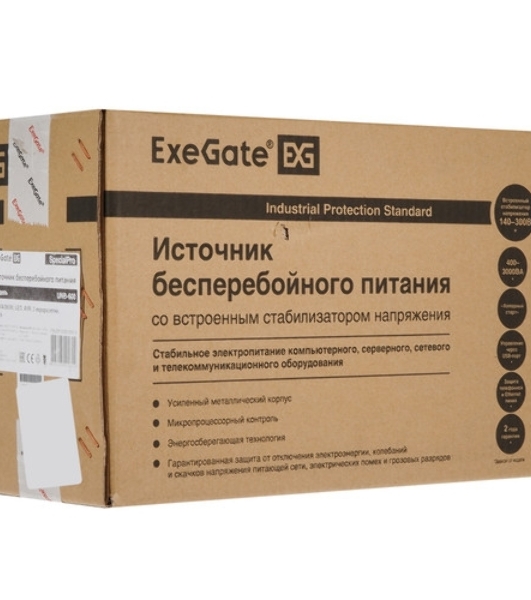 Источник бесперебойного питания ExeGate SpecialPro UNB-600.LED.AVR.EURO 600VA/360W, LED, AVR, 2 евророзетки, черный