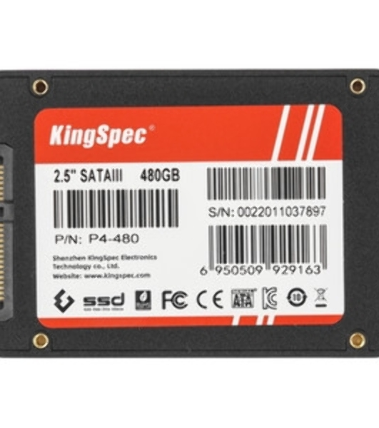 Накопитель SSD 2.5' KingSpec 480Gb P4 Series P4-480 (SATA3, up to 570/540MBs, 3D NAND, 100TbW)