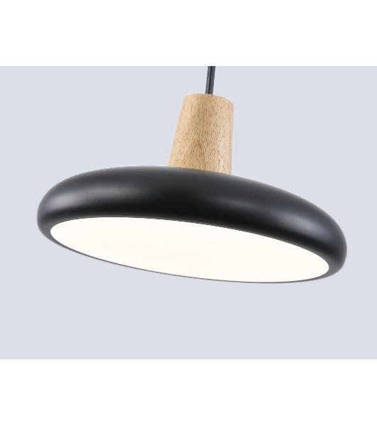 Светильник Ambrella light FL4839 BK/WD черный/дерево 24W 3000-6000K D200*800 (без ПДУ)