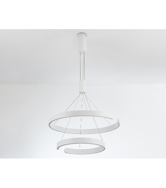 Подвесной светодиодный светильник Ambrella light FL5884/2 WH белый 45W 3000K/4200K/6400K D600/400*1200 (без ПДУ)