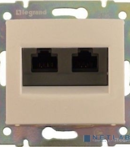 Розетка Valena розетка 2*RJ45 кат.5e, сл. кость