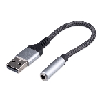 Кабель-переходник AUX Cablexpert CCA-UM3.5F-AL AM/Jack3.5(F), алюминий+нейлон.оплётка, 0.15м, пакет, фото5