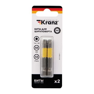 Бита для шуруповерта Kranz Torx T30х50 мм (2 шт./уп.)
