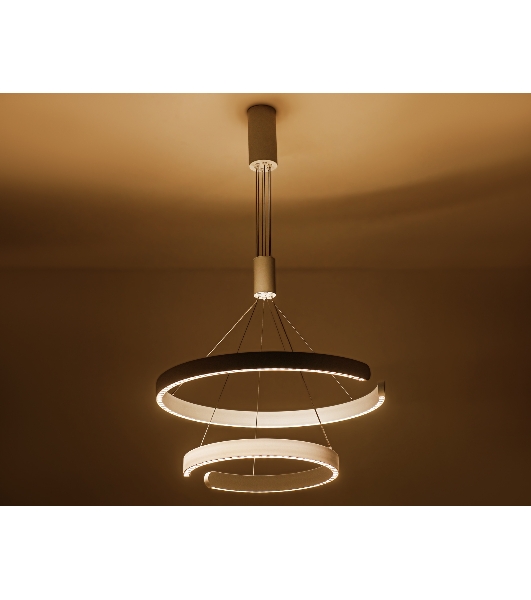 Подвесной светодиодный светильник Ambrella light FL5884/2 WH белый 45W 3000K/4200K/6400K D600/400*1200 (без ПДУ)