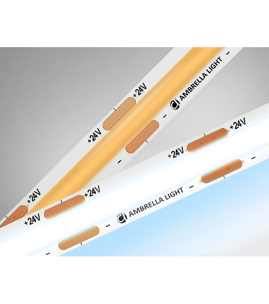 Светодиодная лента Ambrella light GS4653 COB 320Led/ 10W m/ 24V IP20 6500K/ 5000*8*1.54mm (2 конт.)