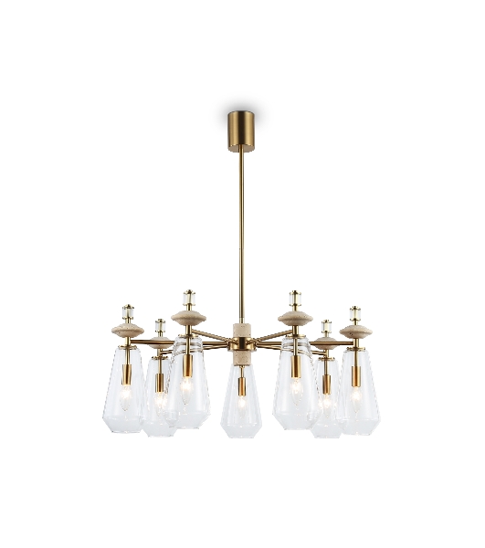 Люстра Ambrella light LH53306/7 BS/CL латунь/прозрачный E14*7 max 40W D770*925