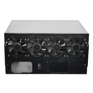 Корпус для майнинга ExeGate EX270771RUS Pro 8-430 (без БП, 2хUSB, 4хfan 120мм, места под: 8 видеокарт, 2 БП)