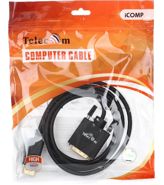 Кабель-переходник DisplayPort---DVI_M/M 1,8м Telecom TA668-1.8M