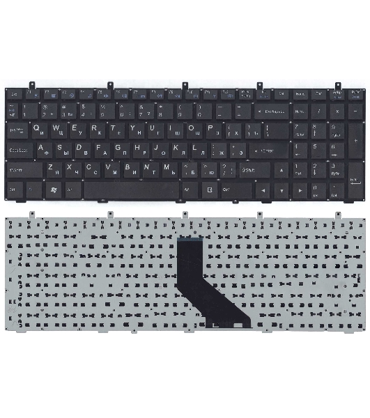 Клавиатура для ноутбука DNS 0170720 Clevo W350 w370 черная (плоский ENTER)