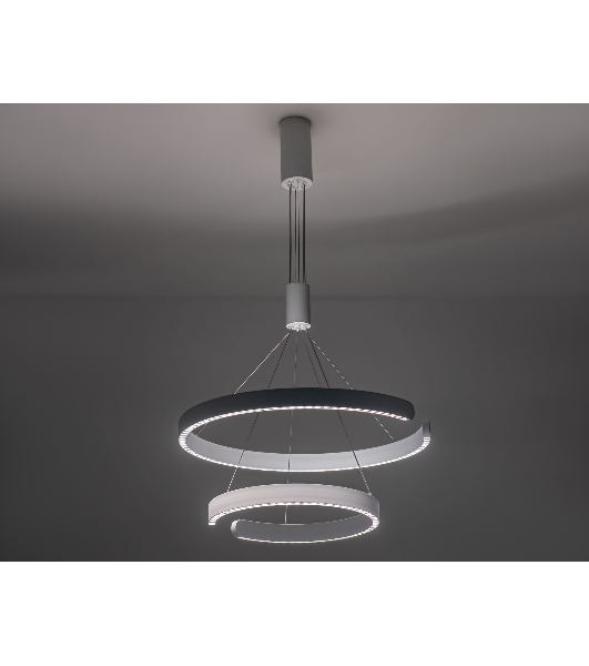Подвесной светодиодный светильник Ambrella light FL5884/2 WH белый 45W 3000K/4200K/6400K D600/400*1200 (без ПДУ)