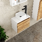 Комплект для ванной, 3 предмета (Тумба Bau Dream Blackwood 50, раковина BAU Mini 24х24, смеситель для раковины высокий Hotel Black, черный), фото8