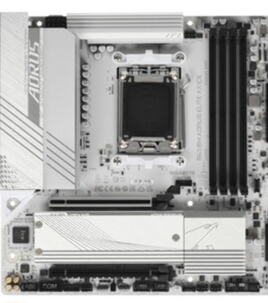 Материнская плата GIGABYTE B650M AORUS ELITE AX ICE, AM5, AMD B650, 4xDDR5, 4xSATA, 2xM.2, 1xPCIe 4.0 x16, 1xPCIe 4.0 x4, 1xDP, 1xHDMI, 1x2.5Gb LAN, Wi-Fi 6E, Bluetooth 5.3, S/PDIF, 2xUSB-C 10Gbps, 2xUSB-A 10Gbps, 5xUSB-A 5Gbps, 4xUSB-A 2.0, 2x3.5 мм, 7.1, mATX