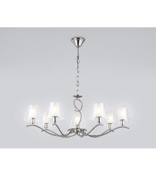 Люстра Ambrella light LH57083/7 SN/FR никель/белый матовый E14/7 max 40W D840*790