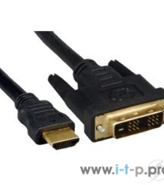 Кабель HDMI-DVI Cablexpert CC-HDMI-DVI-7.5MC, 19M/19M, single link, медь, позол.разъемы, экран, 7.5м, черный, пакет