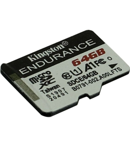 Флеш карта microSD 64Gb Kingston microSDНC Class 10 A1 UHS-I Endurance 95R/30W Card Only