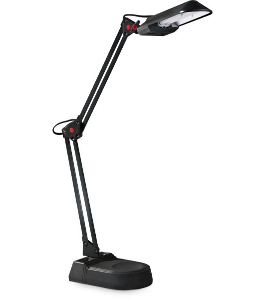 Лампа настольная Camelion KD-017A С0211W черный в к-те база+струбцина