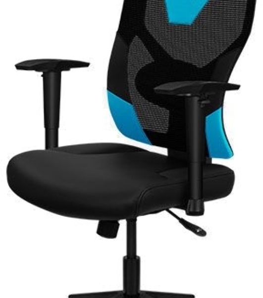 Кресло Aerocool GUARDIAN Ice Blue голубой, сетка, 150 кг, подголовник, регулируемые подлокотники, механизм качания, поясничная подушка