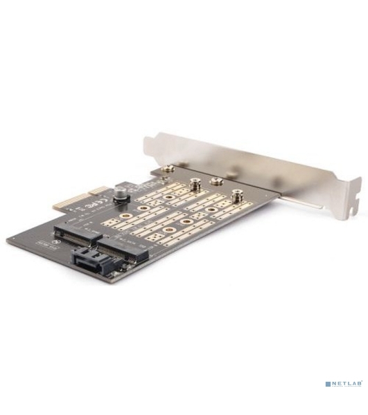 Адаптер AgeStar AS-MC02 PCI-E для M.2 SATA SSD+M.2 NVME SSD Card