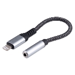 Кабель-переходник AUX Cablexpert CCA-LM3.5F-AL Lightning(M)/Jack3.5(F), алюминий+нейлон.оплётка, 0.15м, пакет, фото5