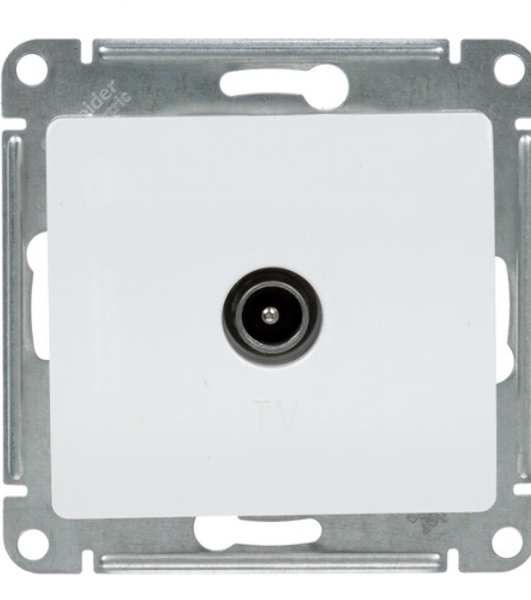 Механизм розетки TV 1-м СП Glossa проходной 4DB белый SchE GSL000192