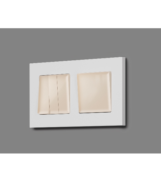 Комплект механизма 1-кл перекрестного выключателя ALFA Бежевый глянец QUANT (AP3010, VM112) MA301030