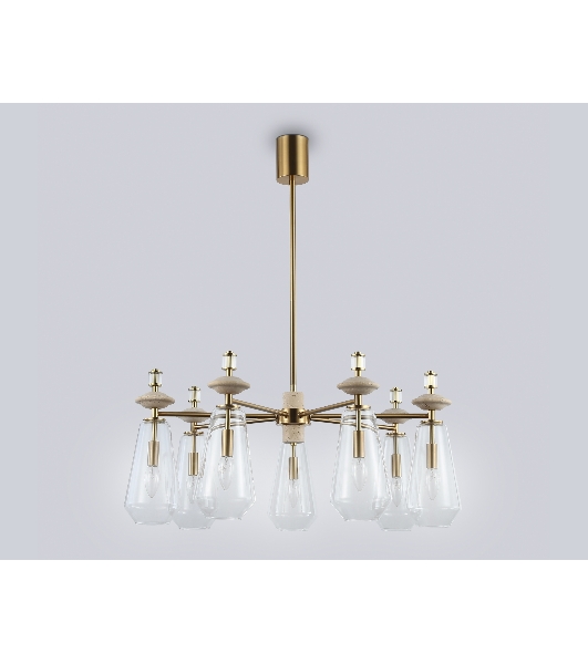 Люстра Ambrella light LH53306/7 BS/CL латунь/прозрачный E14*7 max 40W D770*925