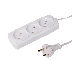 Удлинитель PROconnect STANDARD 3 гнезда, 1.5 м, 2х0.75 мм², б/з, белый, фото 1