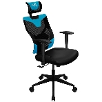 Кресло Aerocool GUARDIAN Ice Blue голубой, сетка, 150 кг, подголовник, регулируемые подлокотники, механизм качания, поясничная подушка, фото9