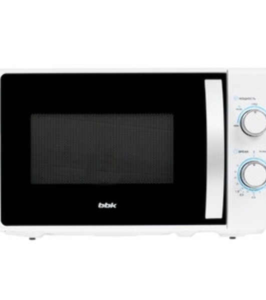 Микроволновая печь BBK 20MWS-711M/WS C белый/серебристый, 20 л, 700 Вт, переключатели - поворотный механизм