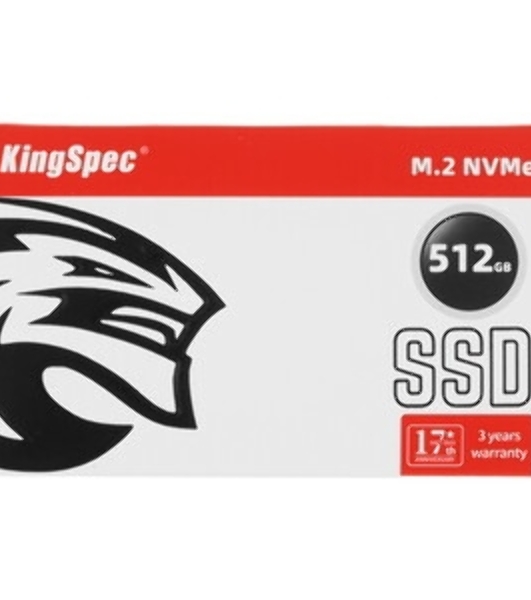 Накопитель SSD KingSpec NE-512, 512Gb, M.2 2280, PCIe 3.0 x4, NVMe, R/W 2400/1700