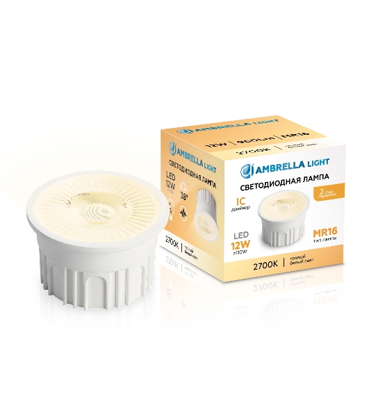 Лампа светодиодная 212301 LED MR16-PR 12W IC 2700K 220-240V 38°