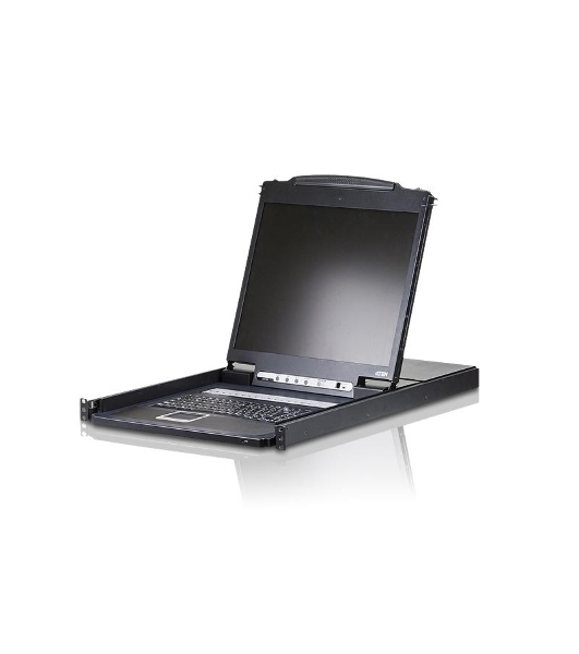 Переключатель/switch, KVM, 1 user консоль LCD/ЖК 19 =16 cpu/портов/port PS2/USB+VGA, с KVM-шнурами PS2 1х1.8м.;USB 1x1.8м., 1280x1024, 1U 19, исп.спец.шнуры, OSD, каскад 256, лат./рус.клав 16PLCD KVMP SWITCH 19INCH