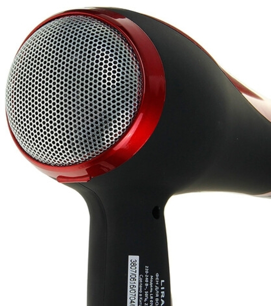 Фен LIRA LR 0704 черный/красный, 2200 Вт