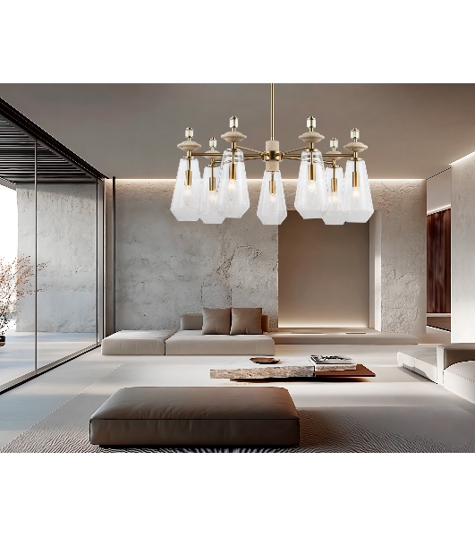 Люстра Ambrella light LH53306/7 BS/CL латунь/прозрачный E14*7 max 40W D770*925