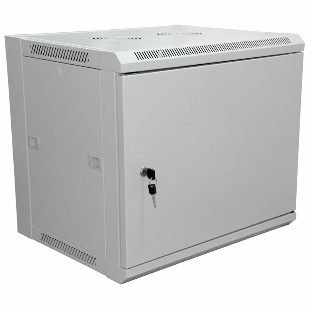 Настенный шкаф Rexant PRO 19' 6U 600×450×370 мм (ШxГxВ) - передняя дверь металл, боковые стенки съемные (разобранный), RAL 7035