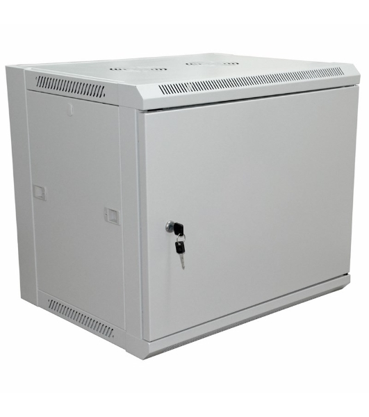 Настенный шкаф Rexant PRO 19' 6U 600×450×370 мм (ШxГxВ) - передняя дверь металл, боковые стенки съемные (разобранный), RAL 7035