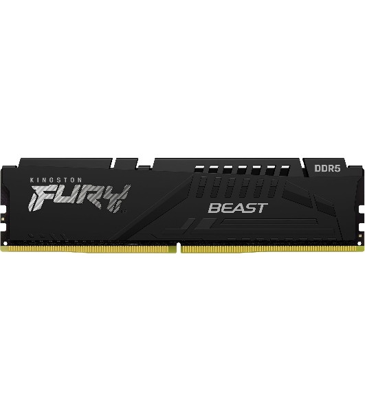 Оперативная память Kingston Fury Beast, DDR5, 16GB (1x16GB), 5600MHz, CL40, DIMM, с радиаторами, черный