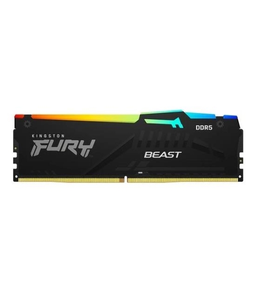 Оперативная память Kingston Fury Beast, DDR5, 8GB (1x8GB), 5200MHz, CL40, DIMM, с радиаторами, RGB, черный