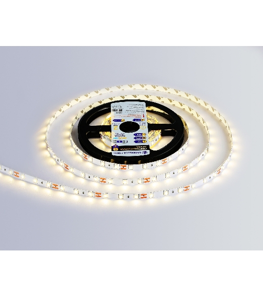 Светодиодная лента GS1002 2835 60Led/ 4.8W m/ 12V IP20 4500K/ 5000*8*1.2mm (2 конт.)