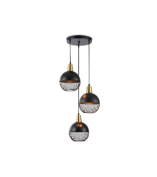 Светильник Ambrella light TR8505/3 BK/CP черный/медь E27/3 max 60W D410*1000